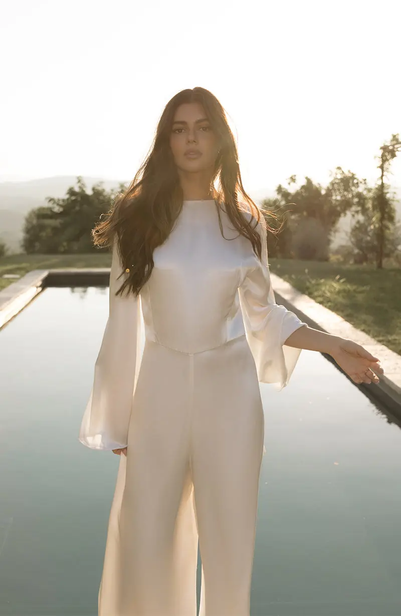 Annie Bridal Tie Front Jumpsuit - Image 7