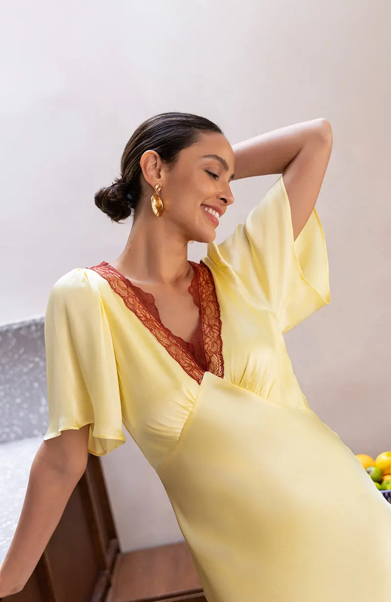 Ellis Butter Yellow Dress - Image 4