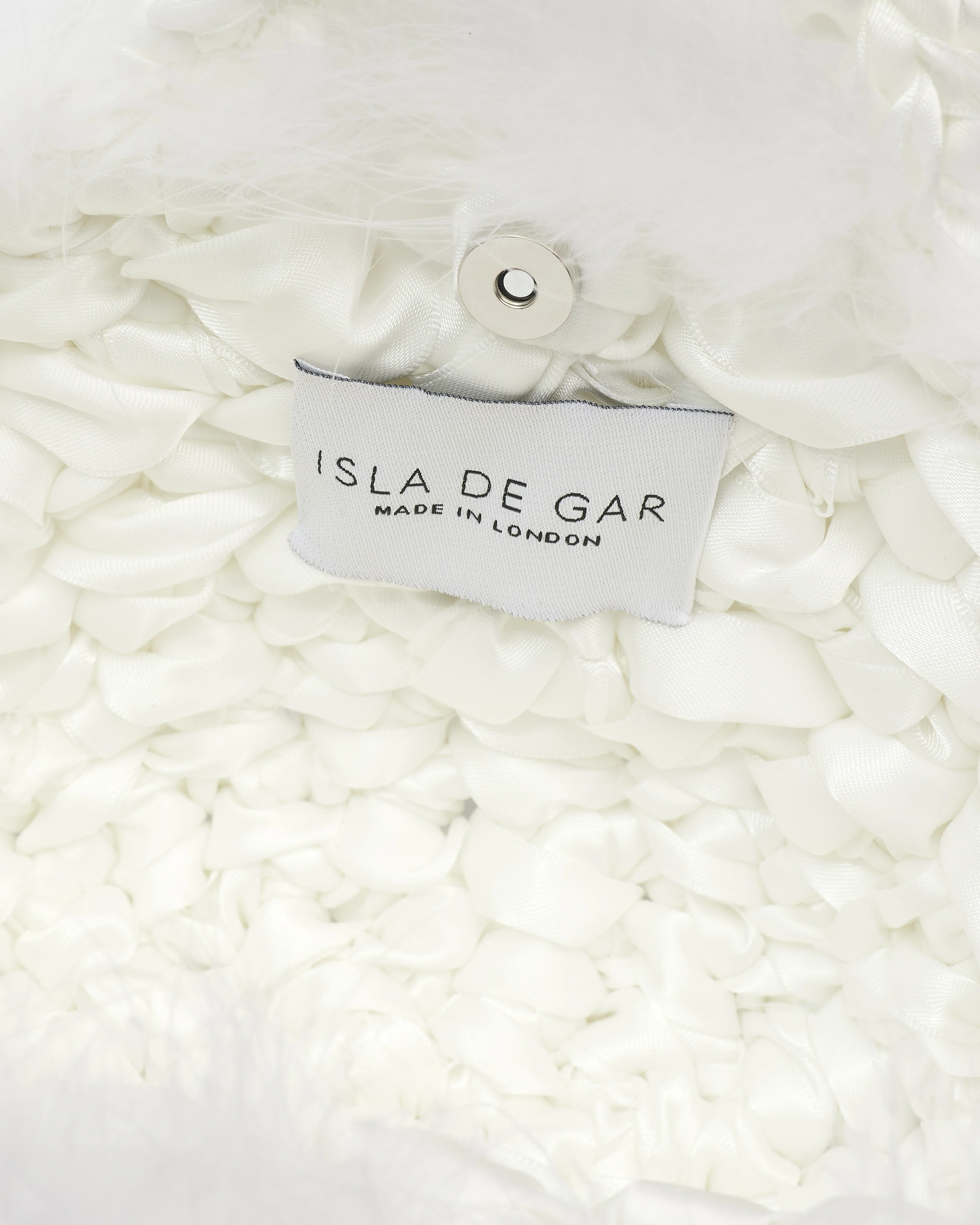 White Feather Handmade Bridal Bag - Image 5