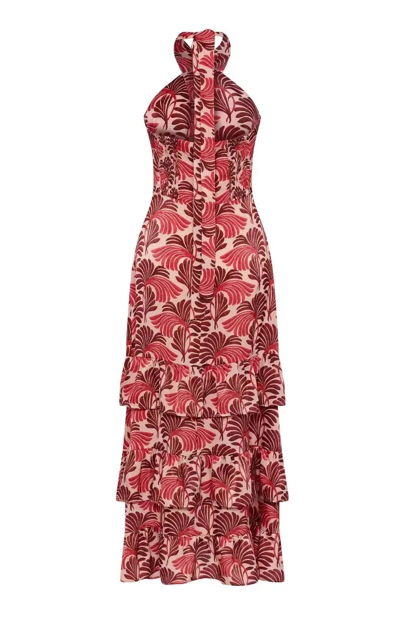 Jamie Dress in Pink Fan Print - Image 10