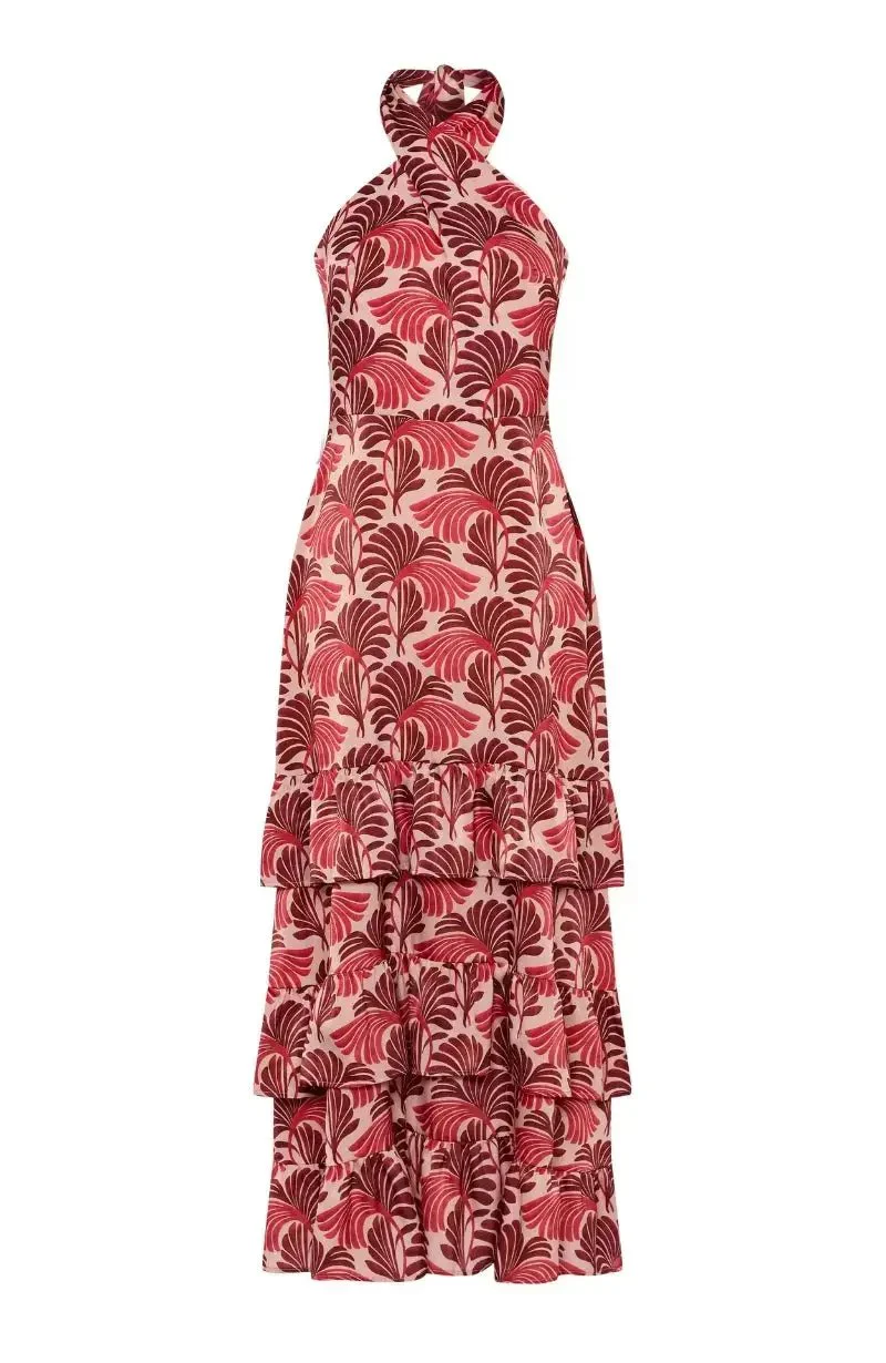 Jamie Dress in Pink Fan Print - Image 9