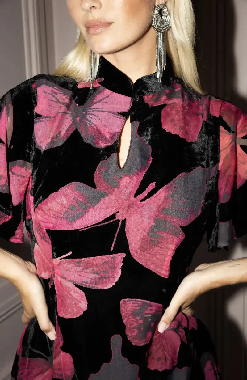 Kyoto Dress in Butterfly Print - Image 8