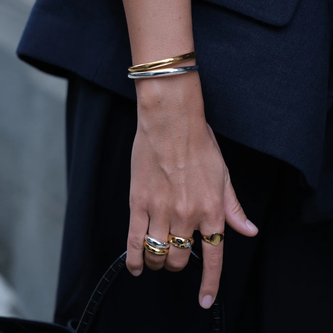 LUXE Domed Bangle - Silver - Image 4