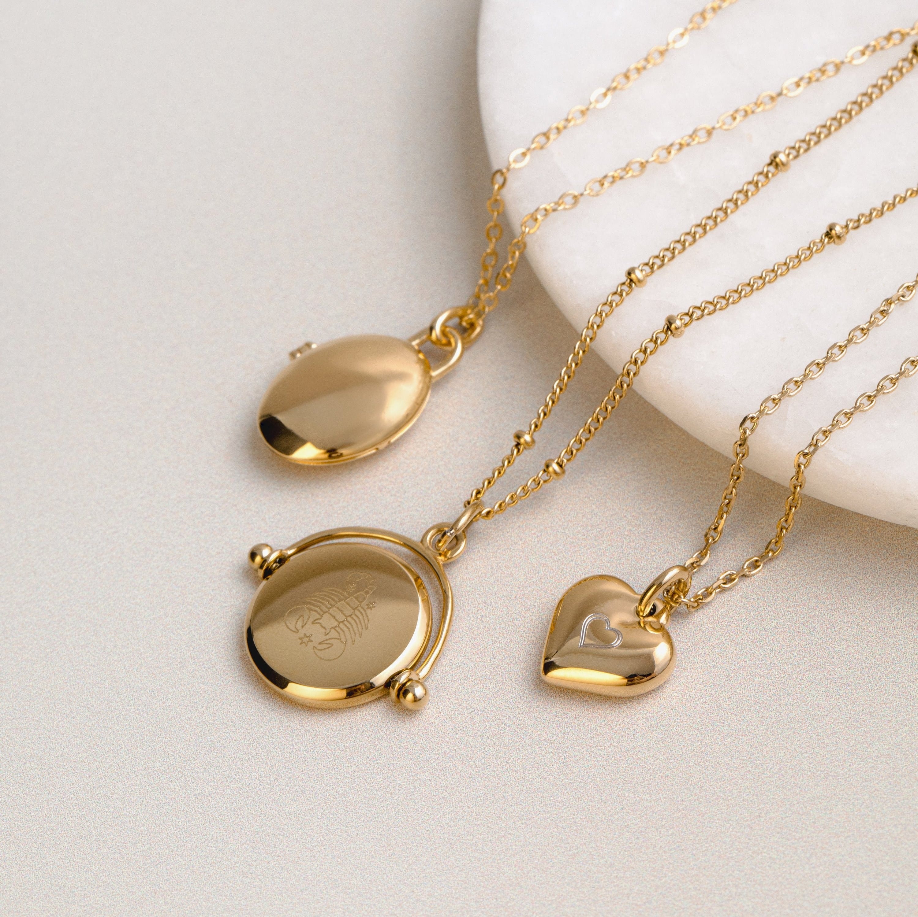 LUXE Faceted Disc Spinner Necklace - Gold - Image 3