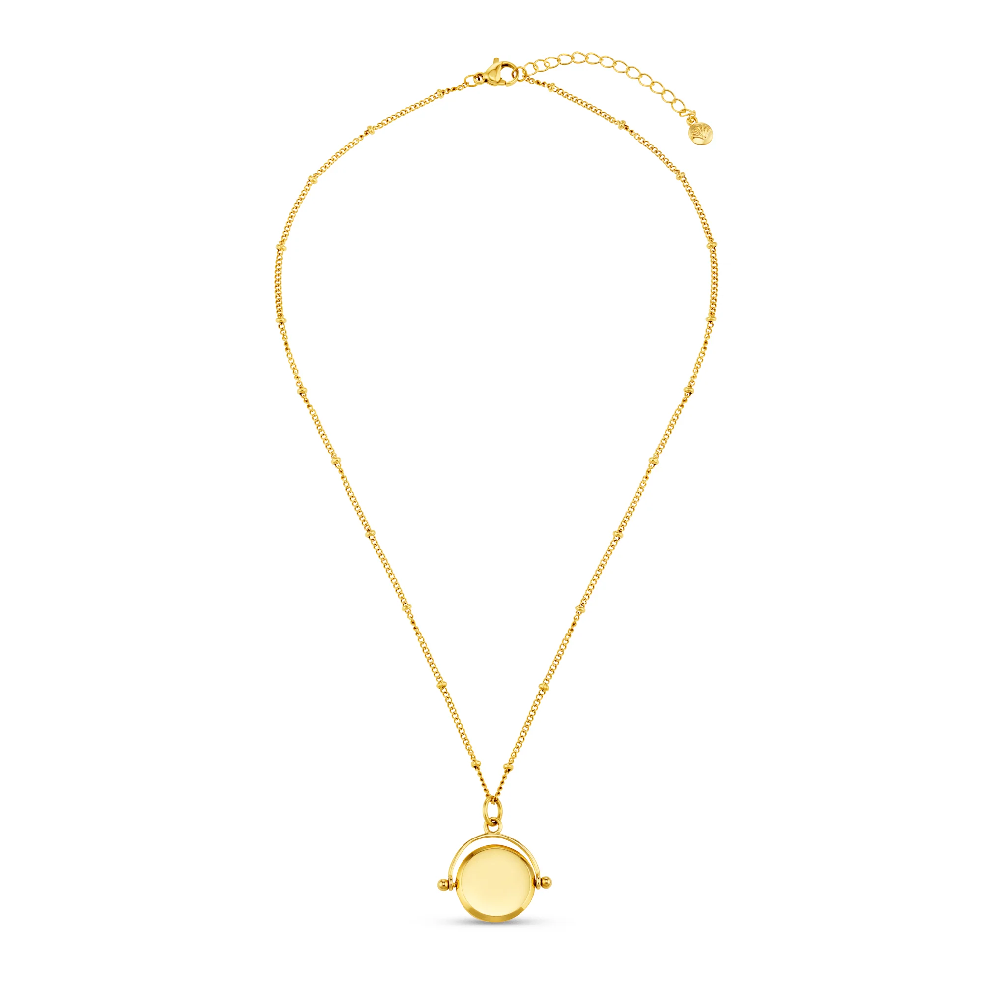 LUXE Faceted Disc Spinner Necklace - Gold - Image 6