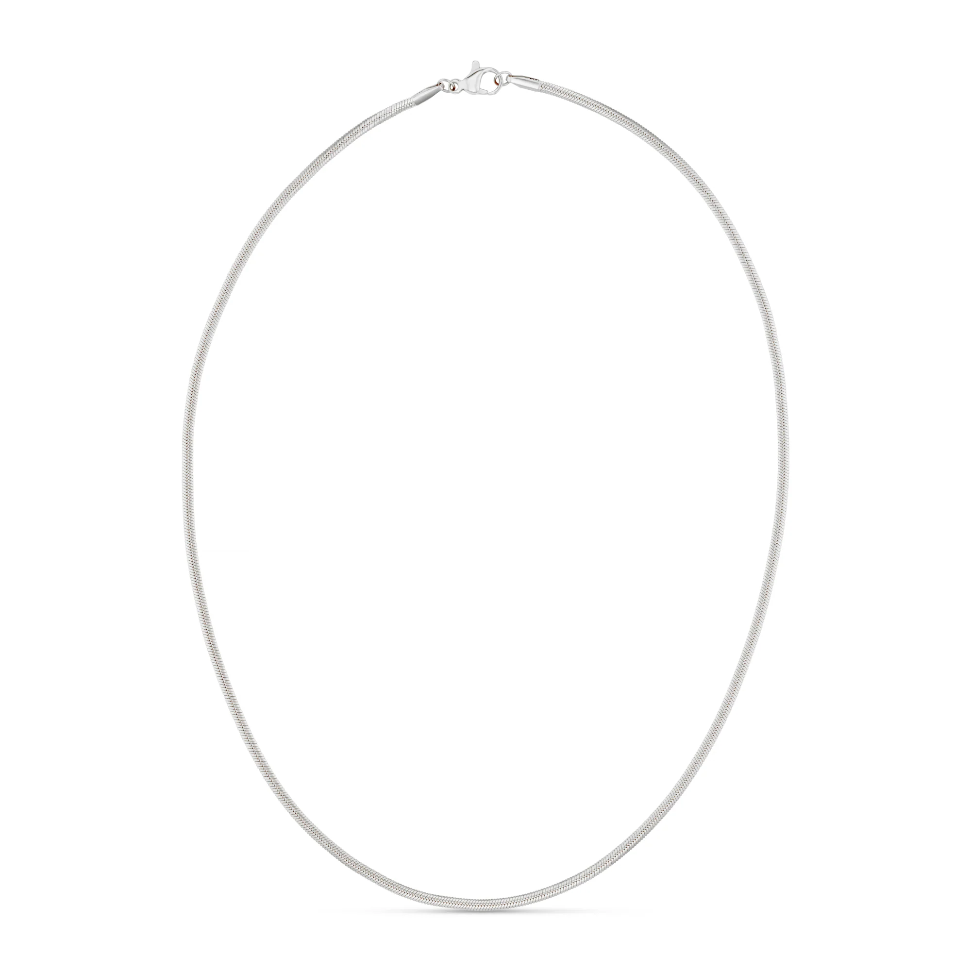 LUXE Flat Snake Chain Necklace-Silver - Image 3