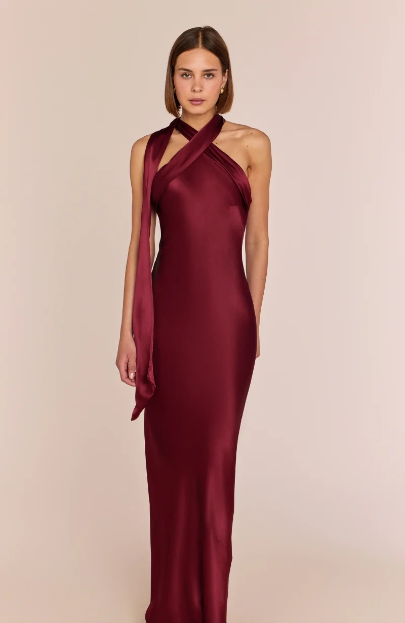 Roma Bridesmaid Dress in Chianti Satin - Image 3