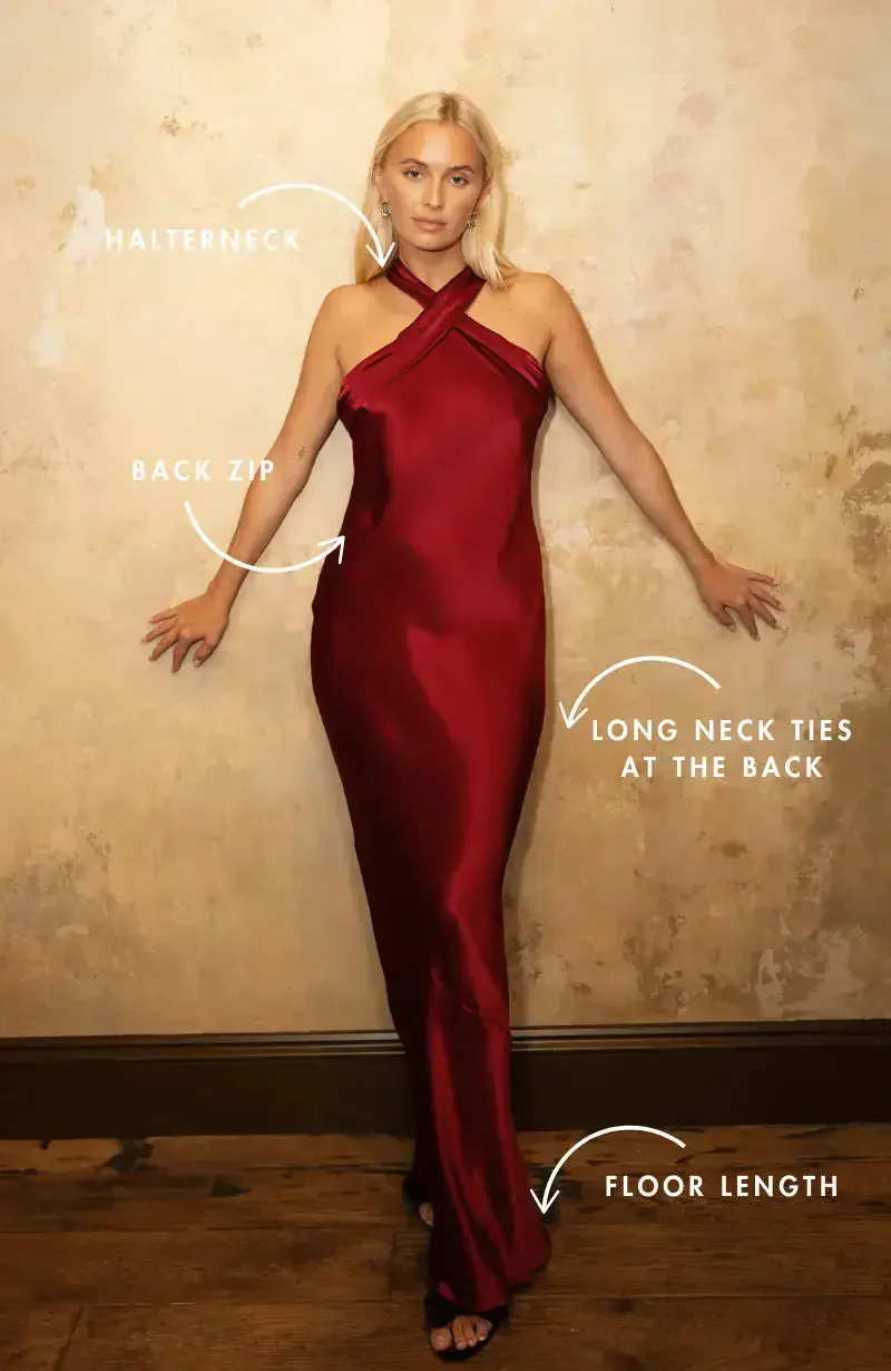 Roma Bridesmaid Dress in Chianti Satin - Image 6