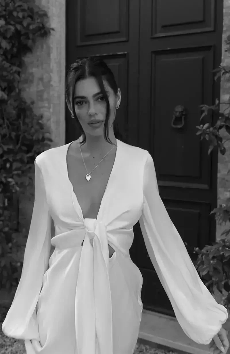 Tina Bridal Tie Front Dress - Image 4